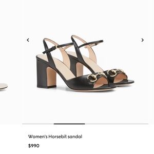 NWT GUCCI SANDAL BLACK HEEL SIZE 38 FIT 7.5-8 US HORSEBIT